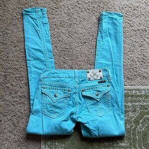 Miss Me Turquoise Skinny Jeans